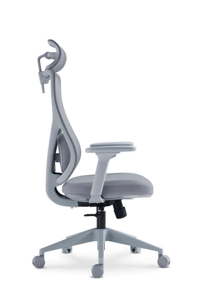 Sedia studio Hispanohogar altezza regolabile in tessuto gris