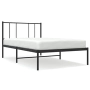 Letto singolo | Letto per adulti | Giroletto con Testiera in Metallo Nero 100x190 cm