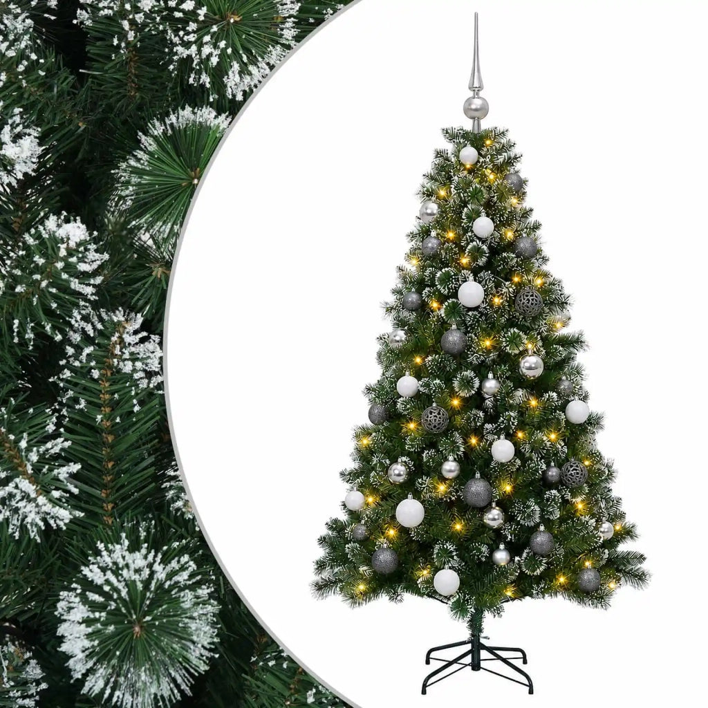 Albero di Natale artificiale con palline 120 cm 150 LED 3461240
