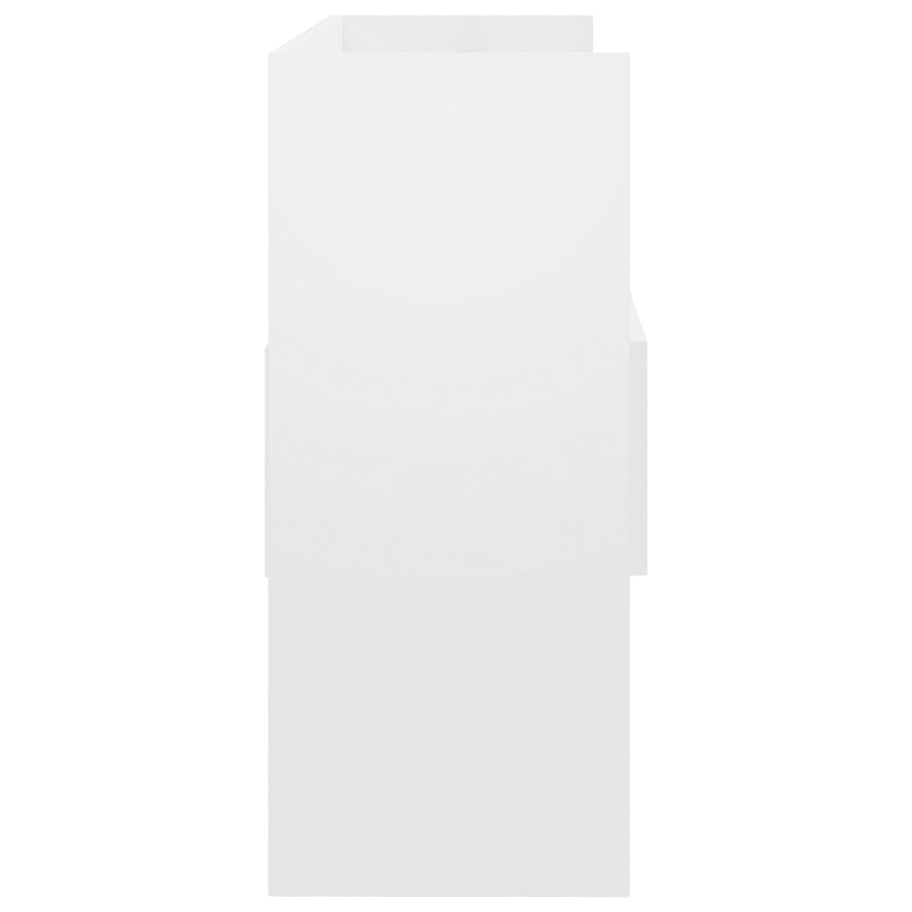 Credenza Bianco Lucido 105x30x70 cm in Legno Multistrato 808383