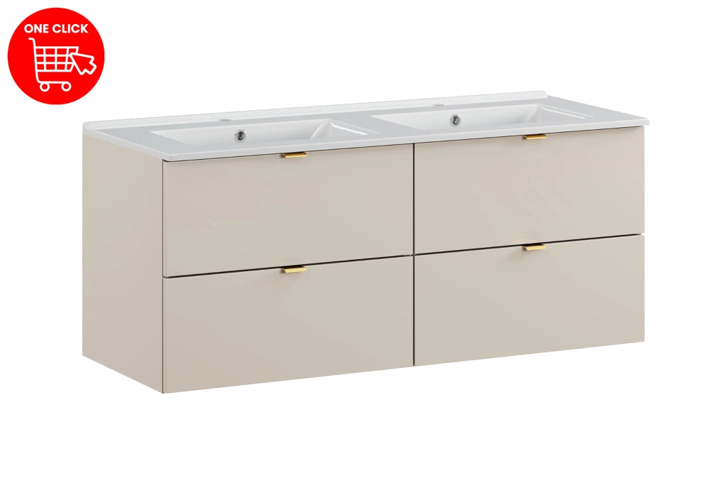 Set mobili bagno 120 cm con lavabo per mobile Lava Dalia Cashmere 120 x 1401 x 46 cm