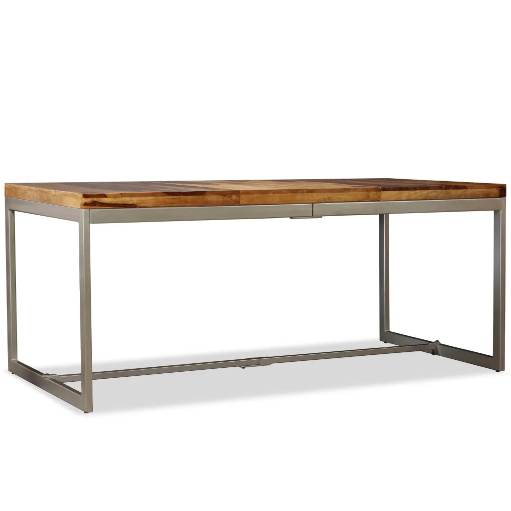 Tavolo da Pranzo in Legno Massello di Acacia e Acciaio 180 cm 244797