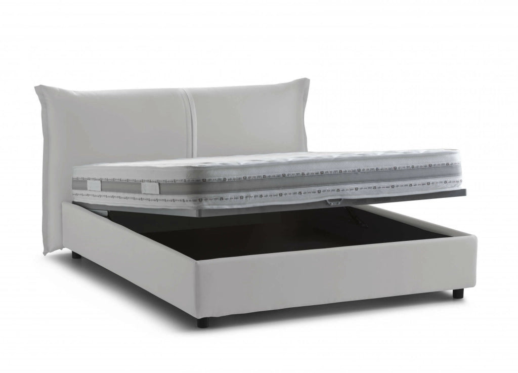 Letto Matrimoniale Abarat, Letto Matrimoniale Sfoderabile Made in Italy, Bianco