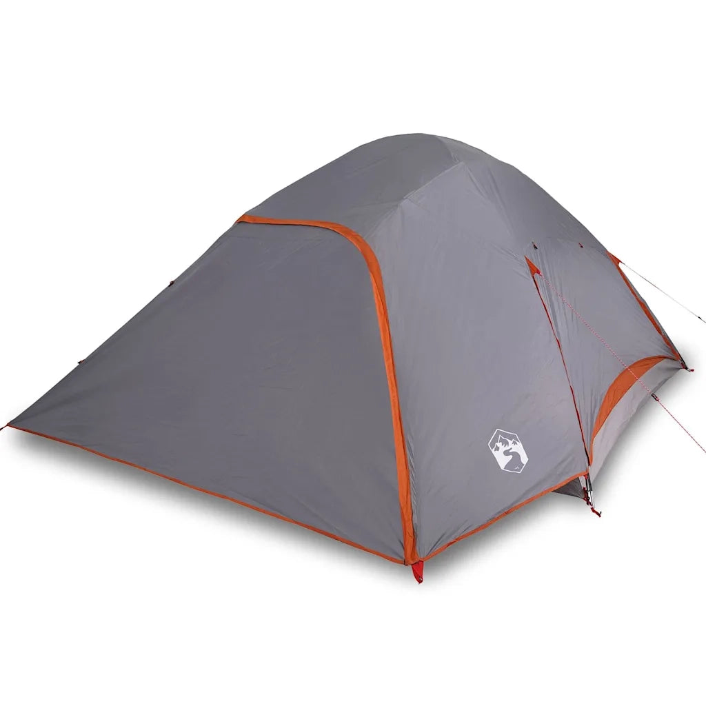 Tenda da Campeggio a Cupola per 6 Persone-Tenda per Escursionismo Grigia Impermeabile