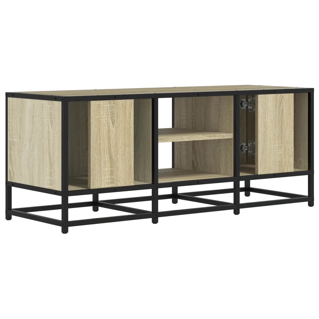 Mobile TV Rovere Sonoma 100x35x41 cm Legno Multistrato Metallo