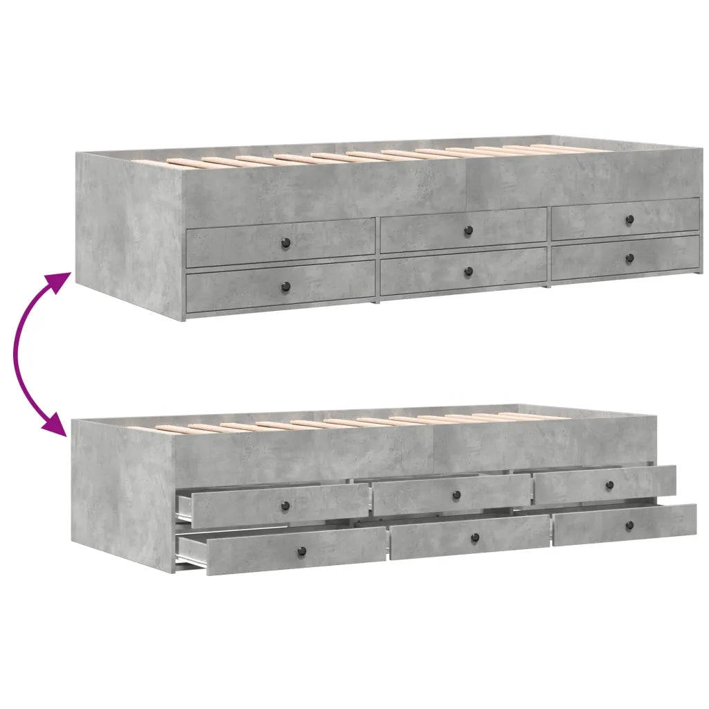 Divano Letto con Cassetti senza Materasso 90x190 cm 3280884