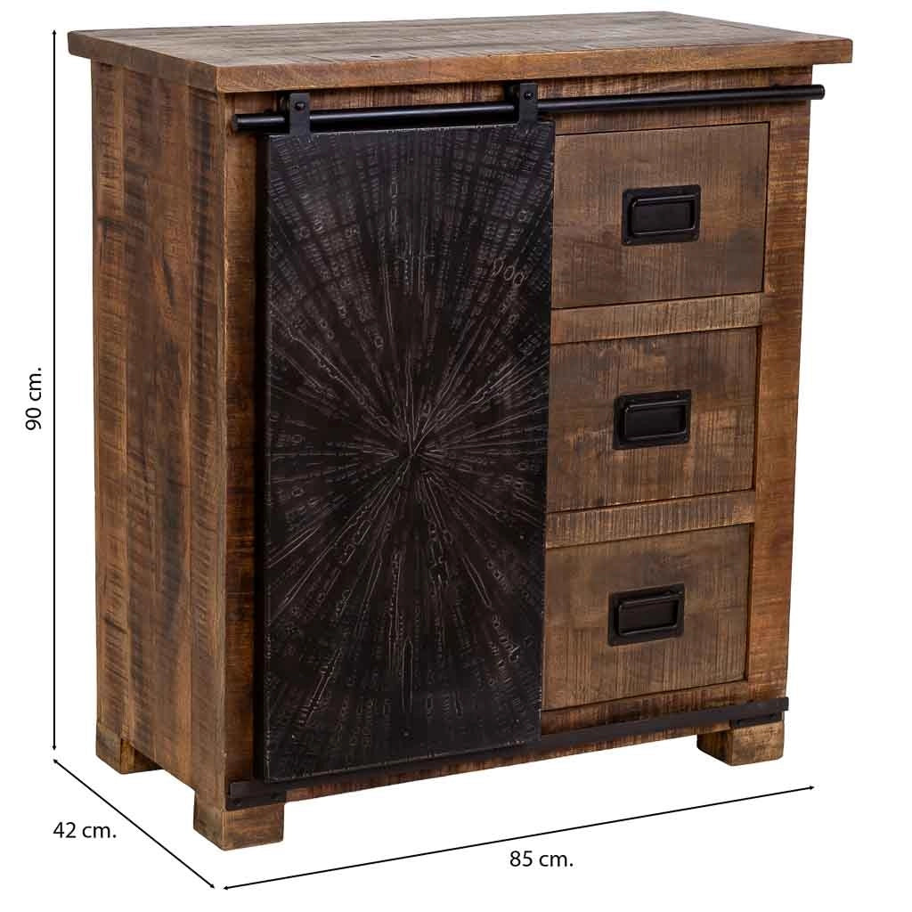 Mobiletto da ingresso in legno marrone 85x42x90h cm