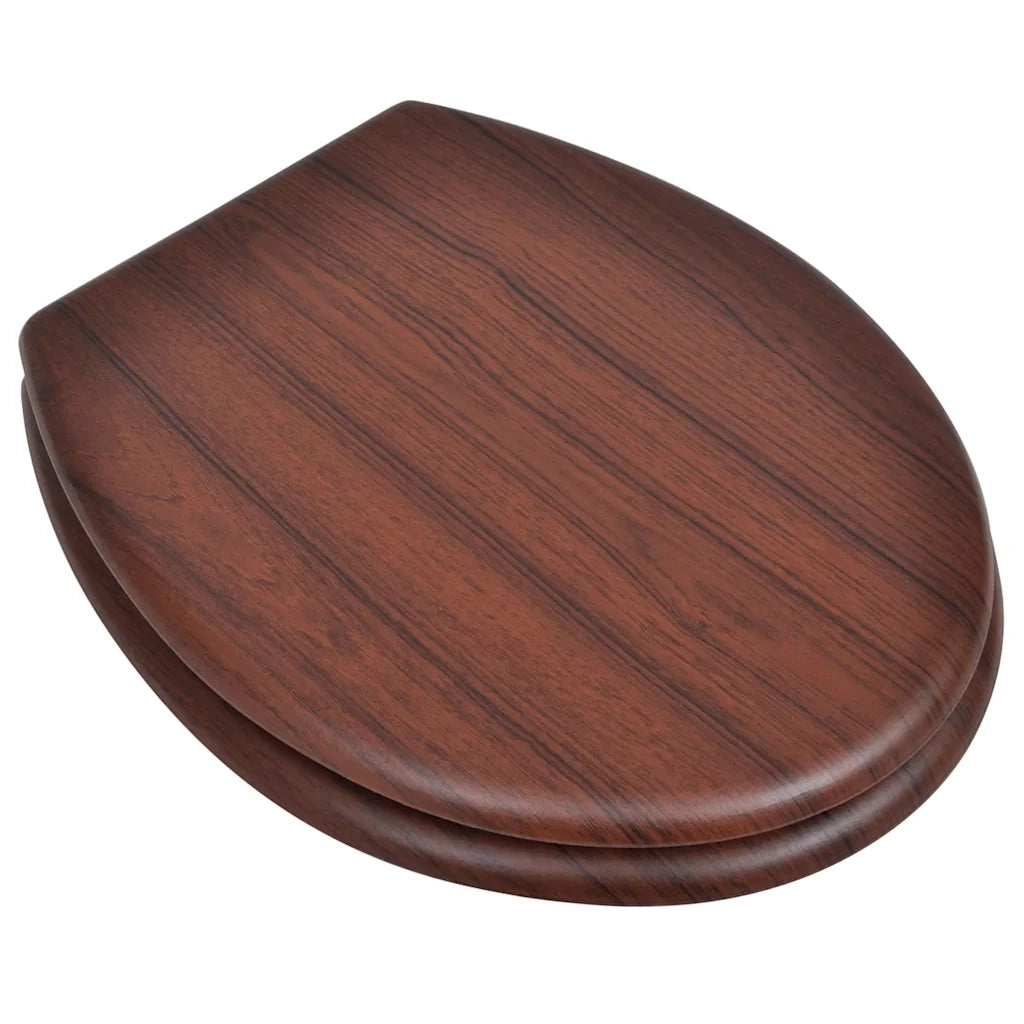 Sedile WC MDF con Coperchio Design Semplice Marrone CFW6686356
