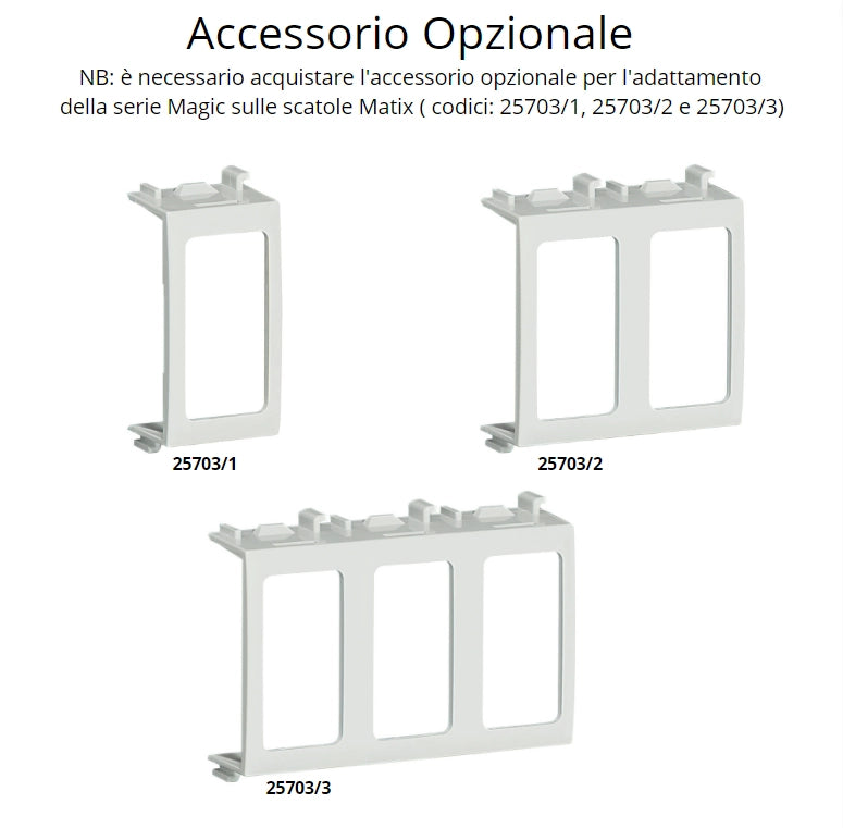 Commutatore doppio tasto con interblocco 1-0-2 serie bticino magic 5052n