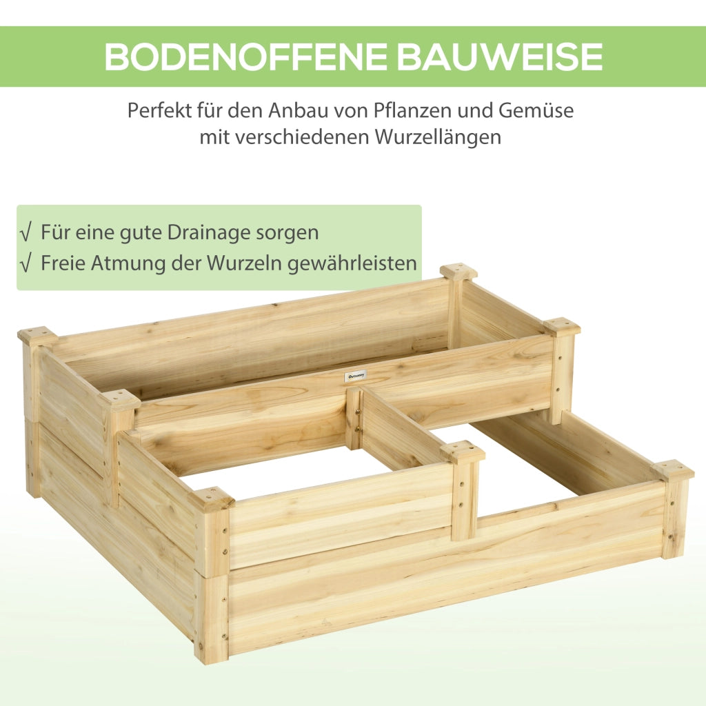 FIORIERA A 3 LIVELLI 108x88x36 cm Legno Naturale