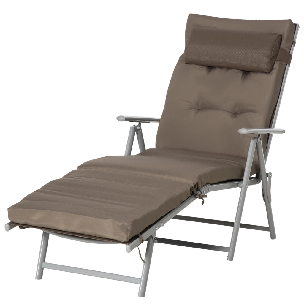 Sedia a dondolo pieghevole da giardino ¨C zephmum ¨C marrone 137x63,5x100,5 cm