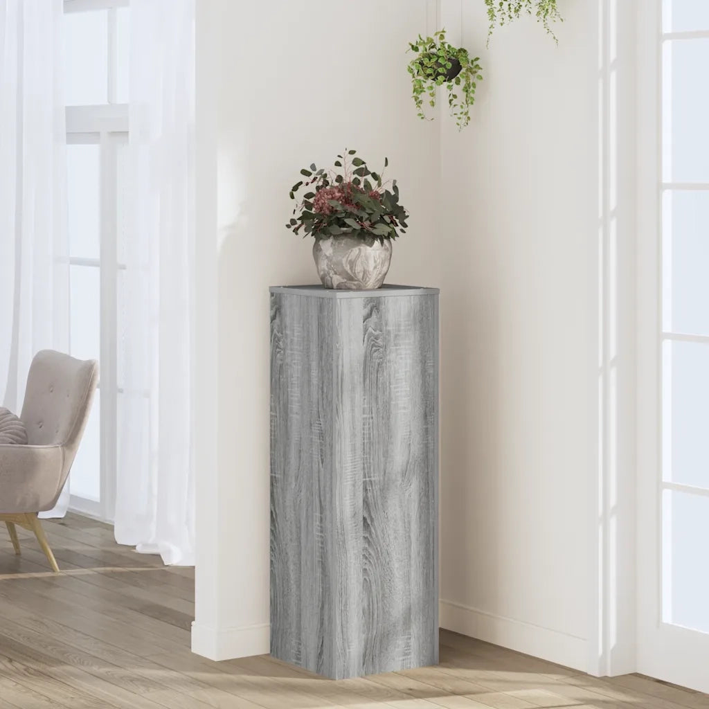 vidaXL Supporto per Piante Grigio Sonoma 33x33x100 cm in Truciolato