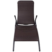 Lettino Prendisole | Sdraio da giardino | Lettino da sole Pieghevole in Polyrattan Marrone