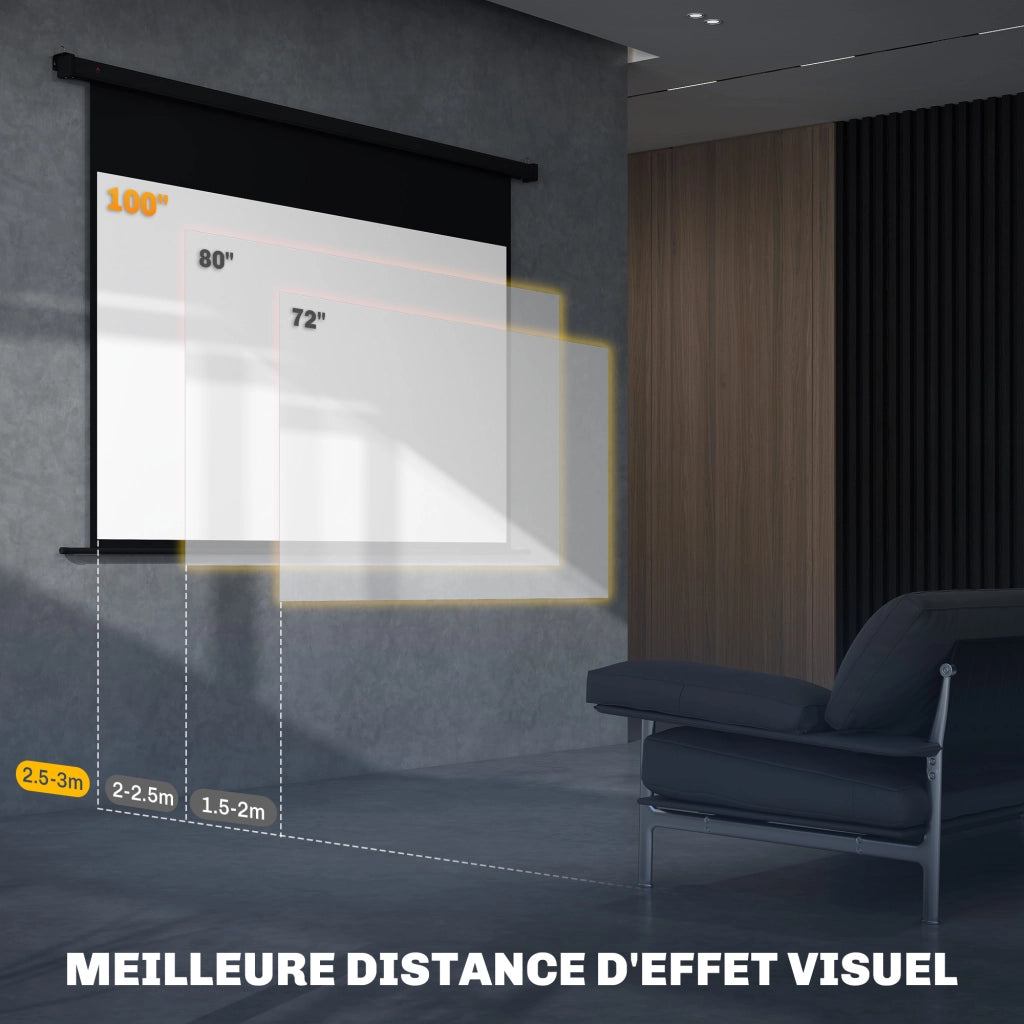 Schermo per proiettore da 100 pollici 16:9 ¨C zephmum ¨C 4K HD montaggio parete o soffitto