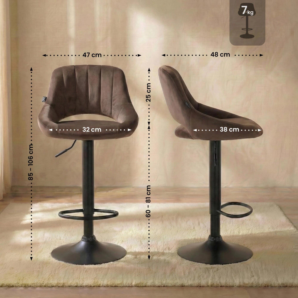 Set di 2 sgabelli da bar Milet velluto B 2