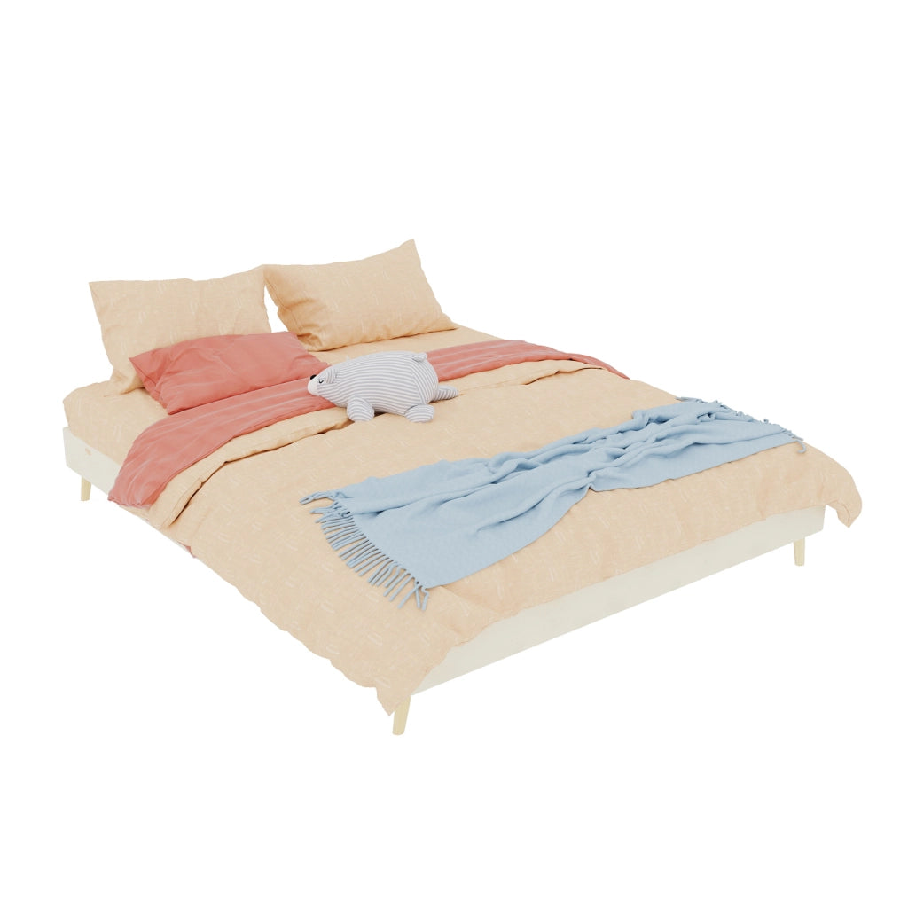letto tela e metallo beige 160 x 200 cm