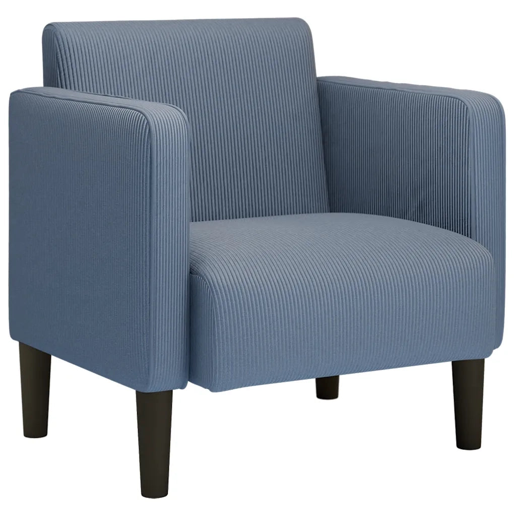 Divano Sedia con Braccioli Blu 54 cm Tessuto di velluto a coste 4100518
