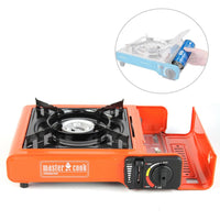 Fornello da Campeggio Portatile a Gas 34x26x8 cm Rosso