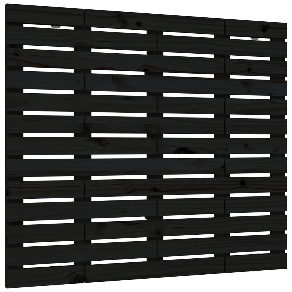 Testiera da Parete Nera 141x3x91,5 cm in Legno Massello di Pinocod mxl 81759