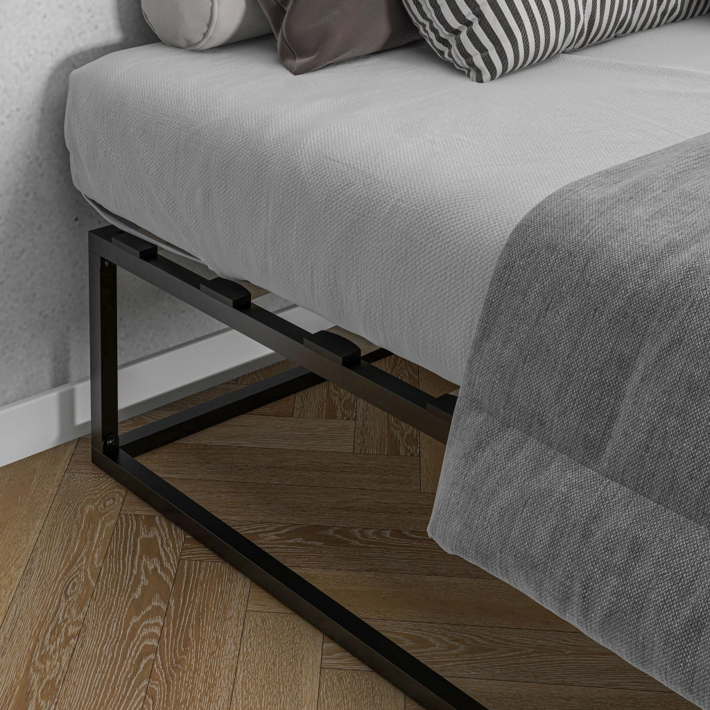 Letto contenitore matrimoniale con rete a doghe ¨C Xylo ¨C 160x190 cm nero e legno