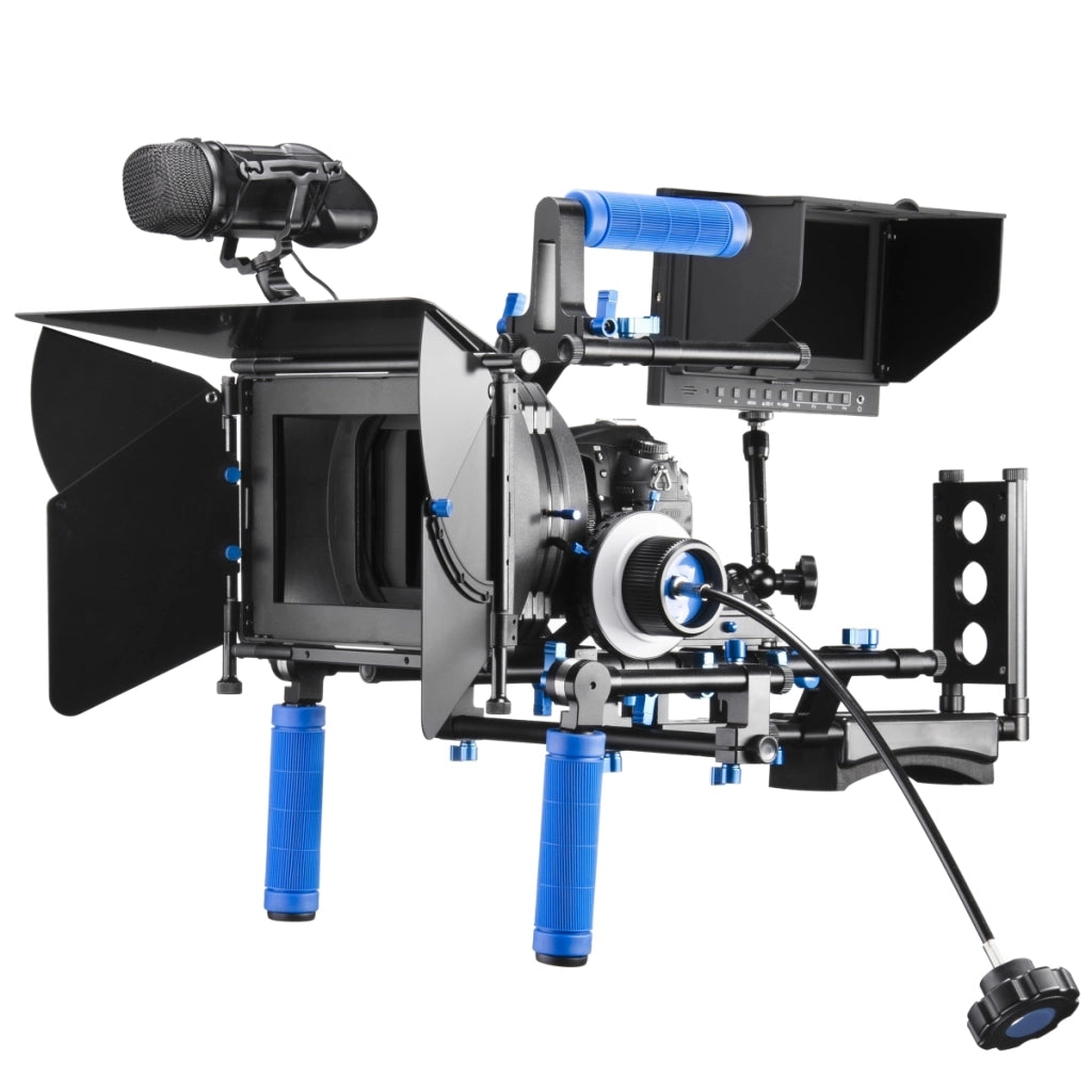 Matte Box Director II - 205 x 298 x 194 mm - con 2 porta filtro, 3 alette, 4 anelli in neoprene - per obiettivi fotografici con Ø 49-100 mm, DSLR Video Rig