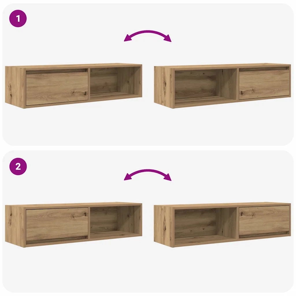 Mobili Porta TV 2pz Rovere Artigianale 100x31x25,5cm Truciolato