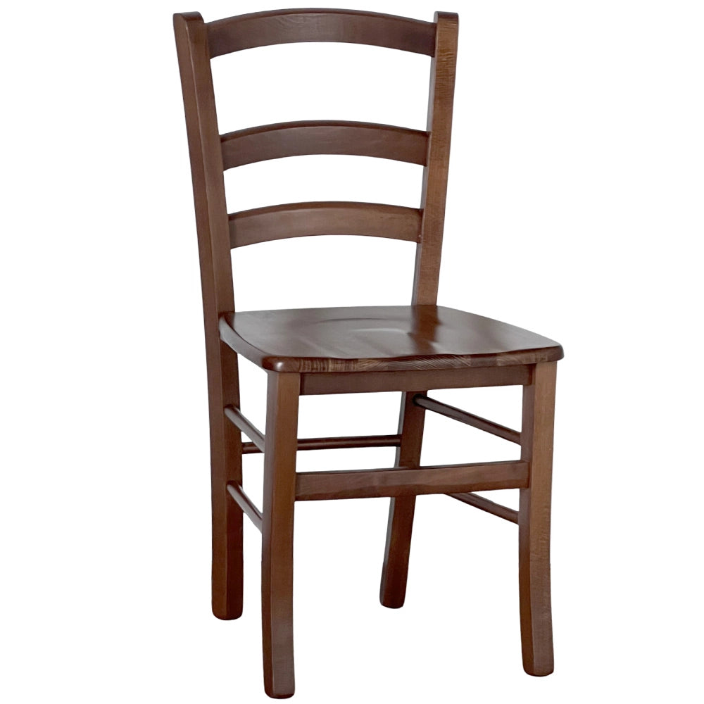 Sedia da sala da pranzo venezia legno noce scuro con seduta in massello