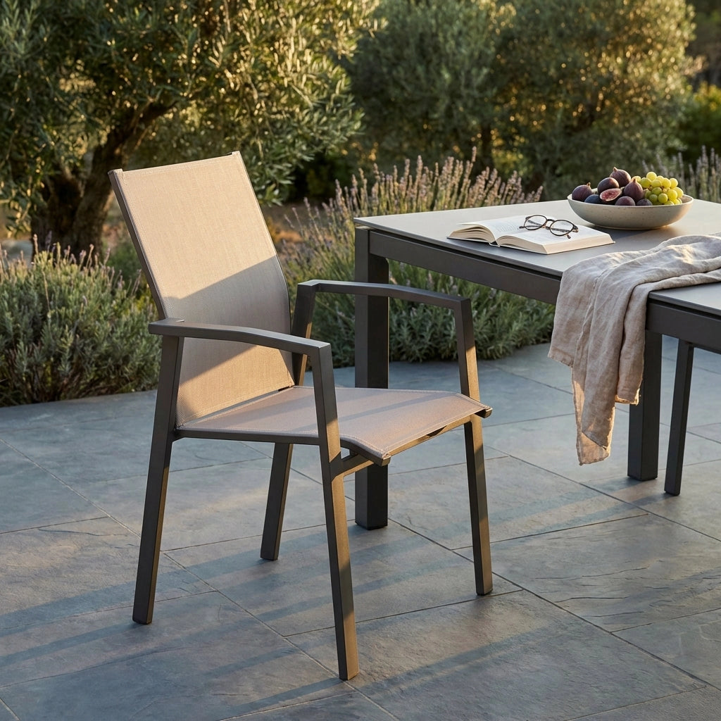 Poltrona da Giardino in Alluminio Textilene cm 57x61x89 - DREW