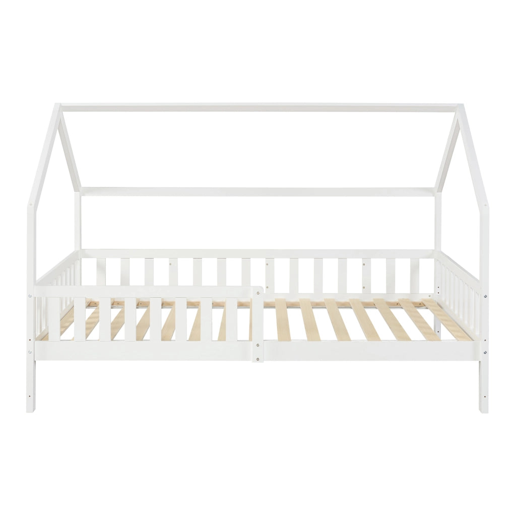 Letto Casetta per Cameretta Ydre con Materasso 120x200 cm Bianco [en.casa]