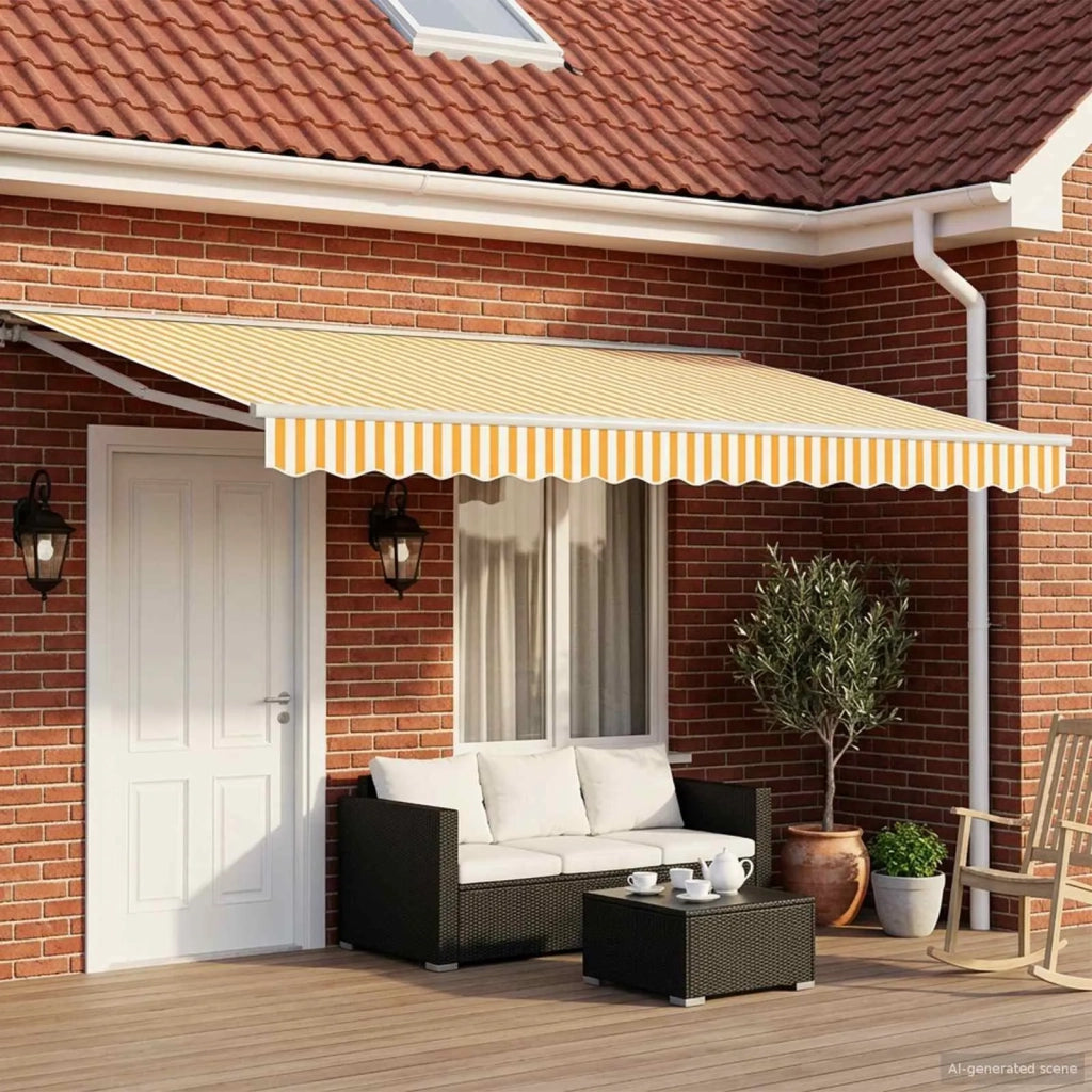 Tenda retrattile manuale Giallo 4 × 3 m 3420251