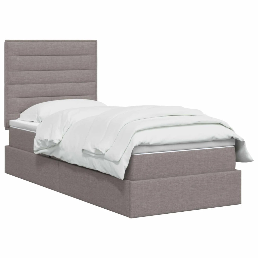 Letto con contenitore e materasso Tortora 90 x 190 cm Tessuto 3459411
