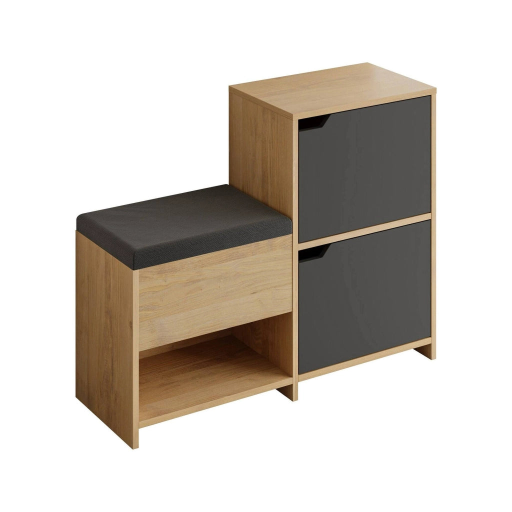 Mobile Portascarpe Tokage, Scarpiera 12 Paia, 102x36x81h cm Nero Antracite