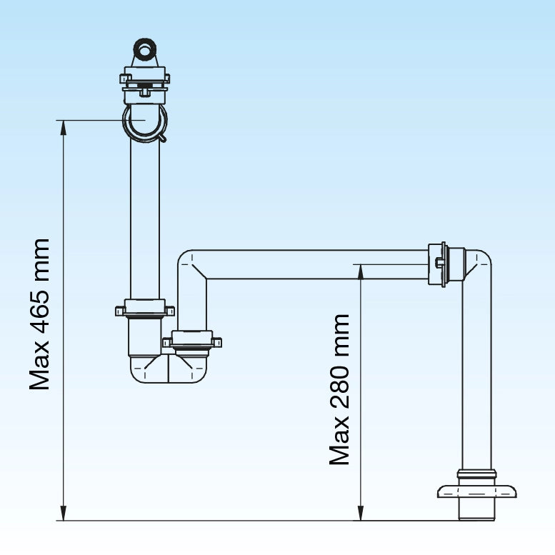 SIFONE SALVASPAZIO PER LAVABO DISASSATO 1 - 11/4 D. 32-40 mm LIRA