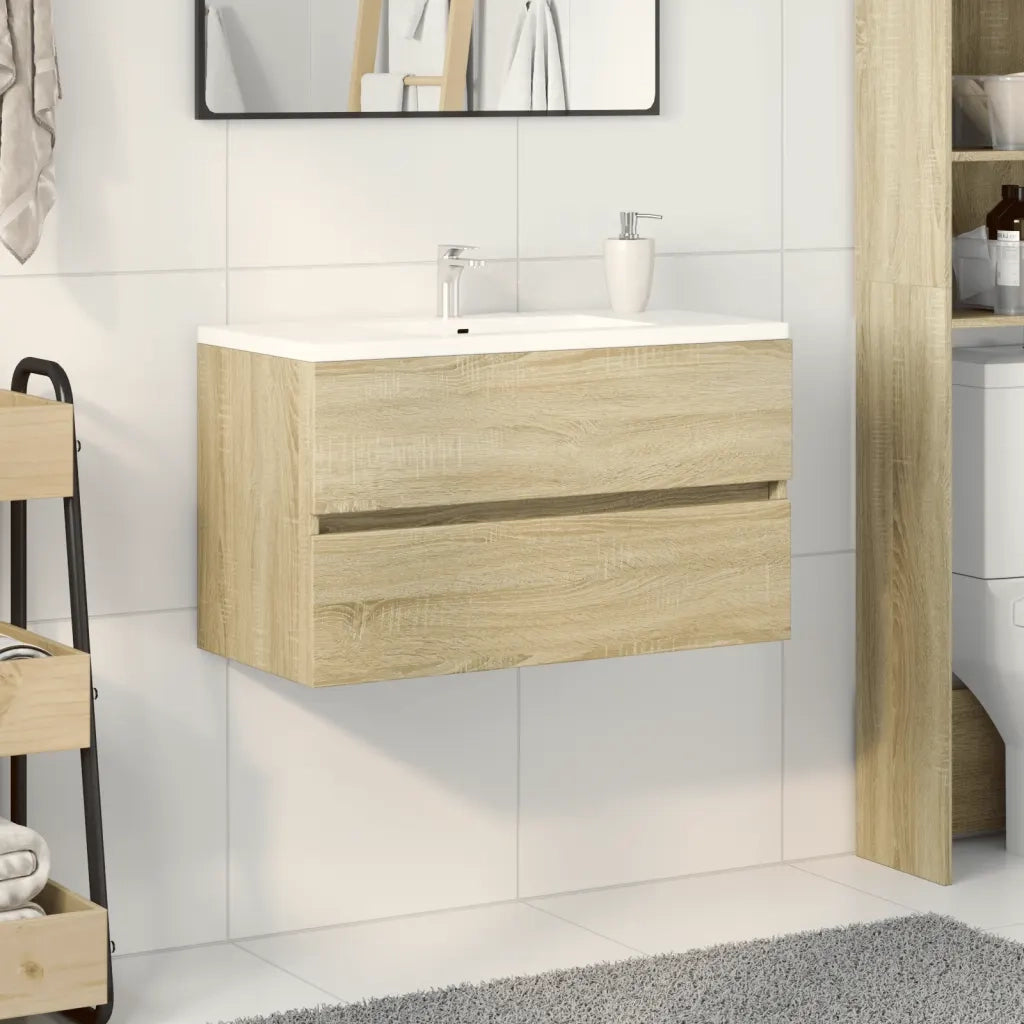 Mobile Lavabo Rovere Sonoma 80x38,5x45 cm in Legno Multistrato 849637