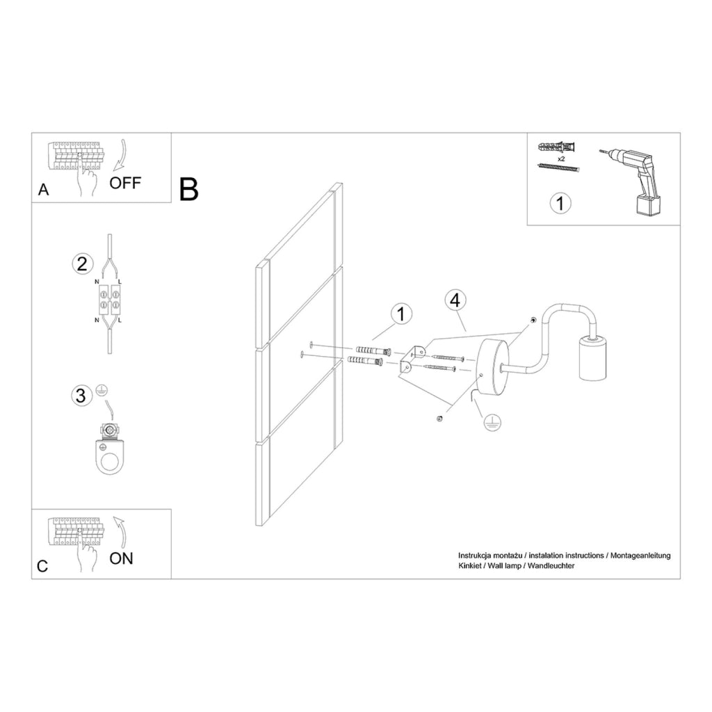 Applique industriale nera PLANUM Pure Lume E27 15W metallo