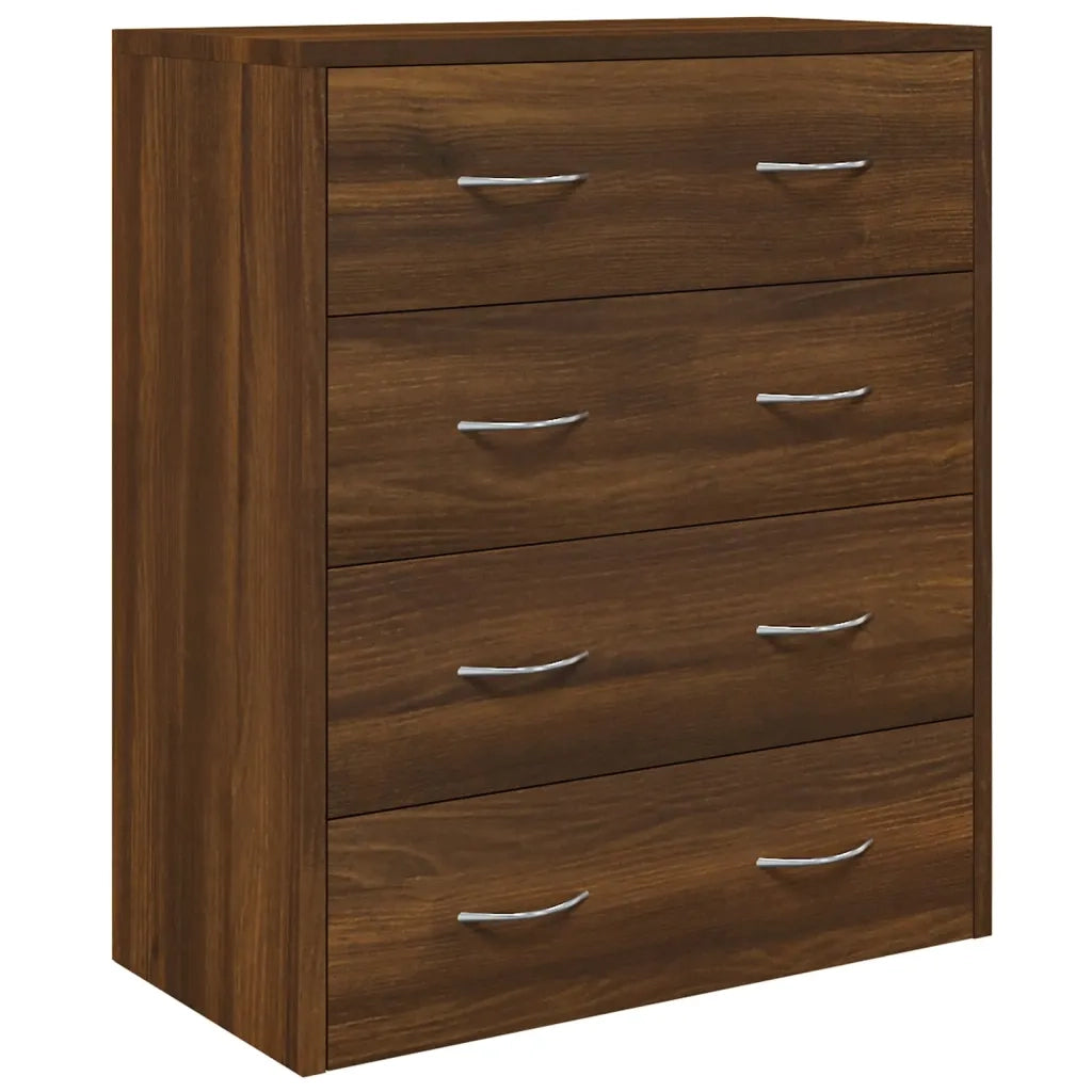 Credenza con 4 Cassetti-Buffet-Armadio da cucina 60x30,5x71 cm Rovere marrone