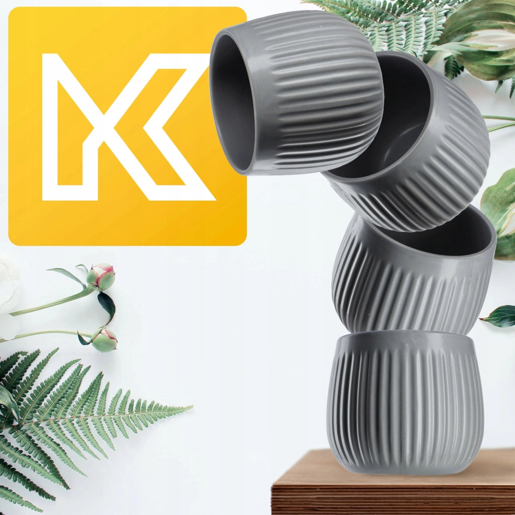 Vaso da fiori in ceramica KADAX, rotondo, 14 cm, grigio