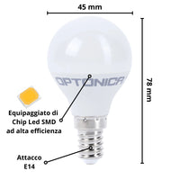 Lampadina led goccia e14 5.5 watt resa 40watt risparmio energetico 2700k pezzi 6