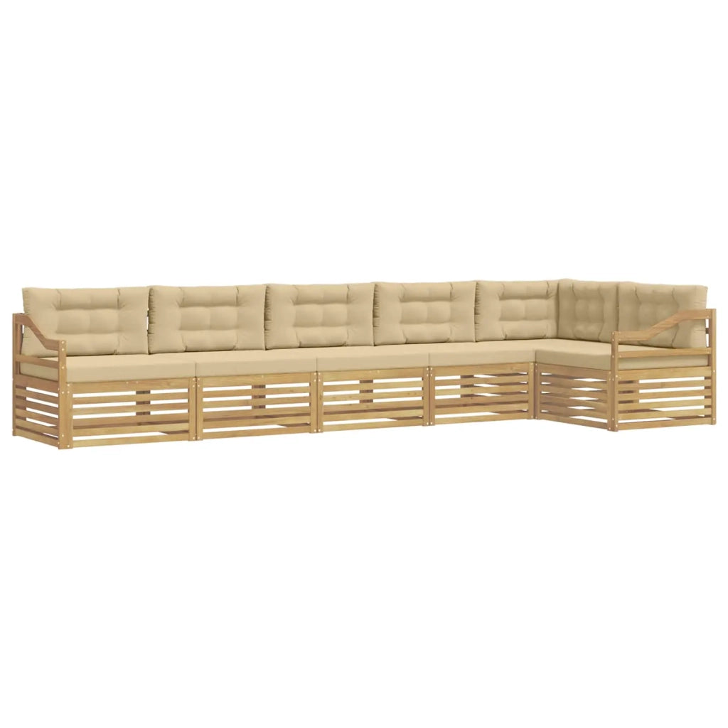 Set di divani da esterno 6 pcs Bianco e Beige 3390583