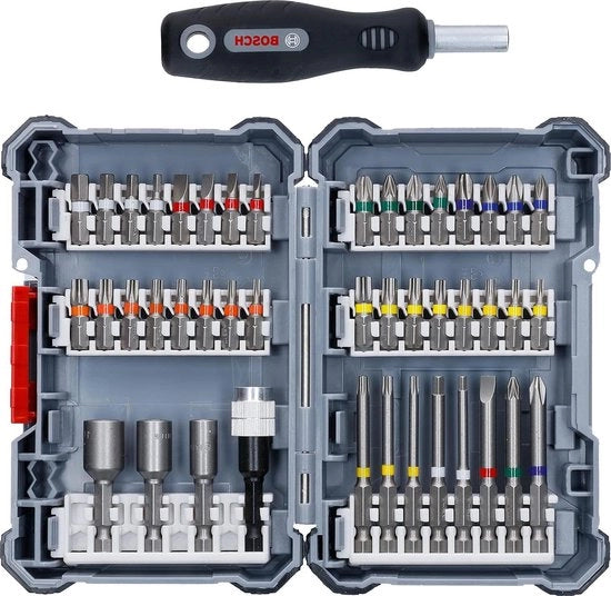 Set di Bit Adattabile a 45 pezzi - PH 1/2/3 - PZ 1/2/3 - SL 3/4/5/6 - HEX 3/4/5/6 - T 10/15/20/25/27/30/40 - TH 10/15/20/25/27/30/40 - Accessori Trapano