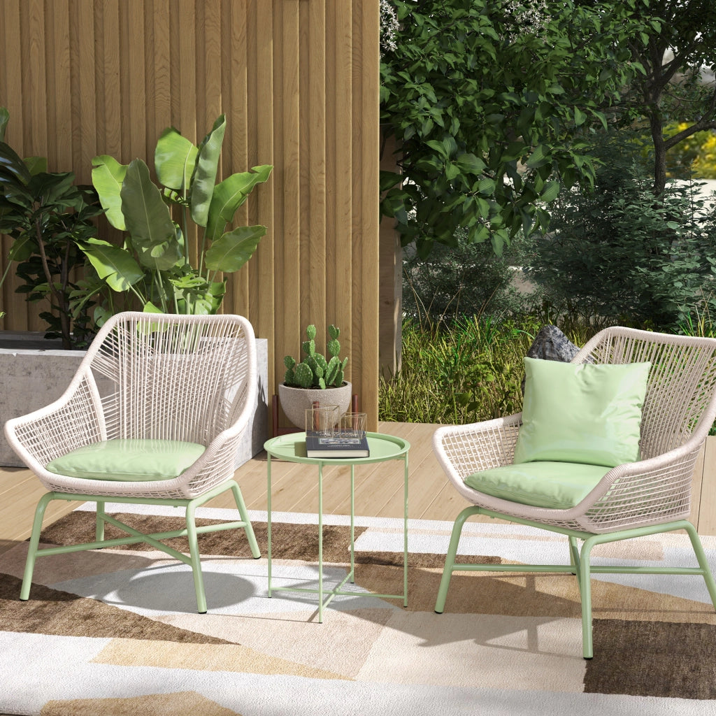 Tavolo da Giardino Rotondo con Bandeja Estraibile ¨C Zephmum ¨C Verde ?46x53 cm