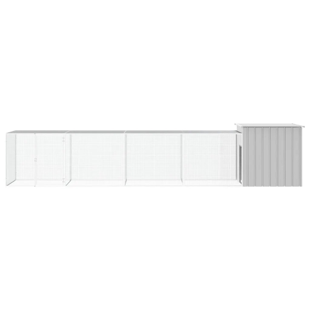 Gabbia per Polli Grigia 500x91x100 cm Acciaio Zincato 3106462