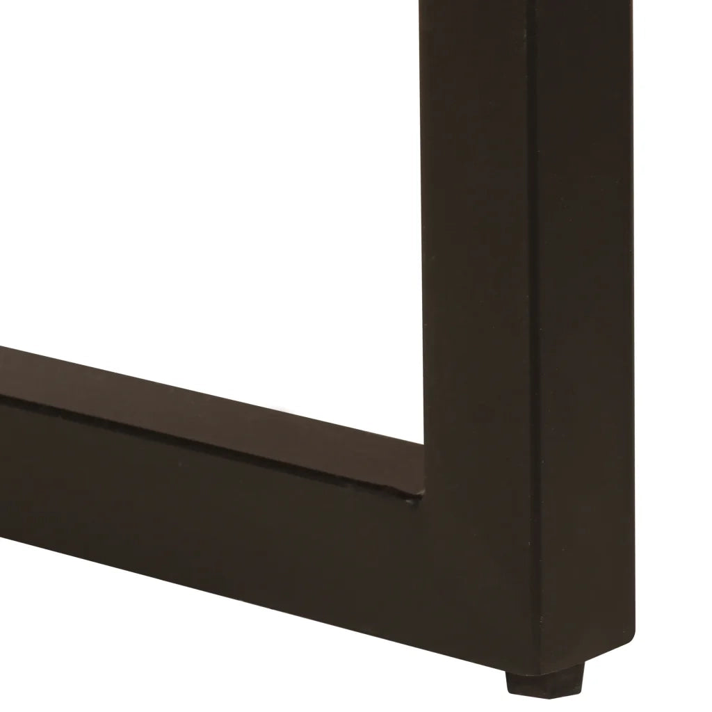 Tavolino da Salotto 100x50x35 cm Massello di Recupero e Acciaio 247338