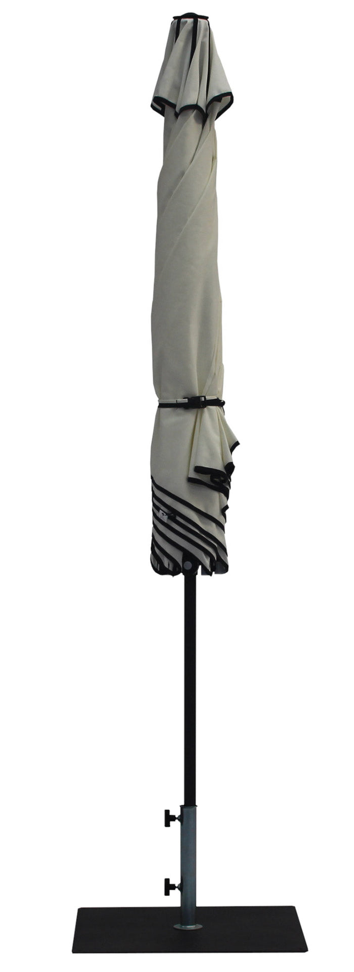 Ombrellone da Giardino Ø3 m Palo Ø38 mm in Alluminio Tessuto Dralon Acrilico Border Bianco