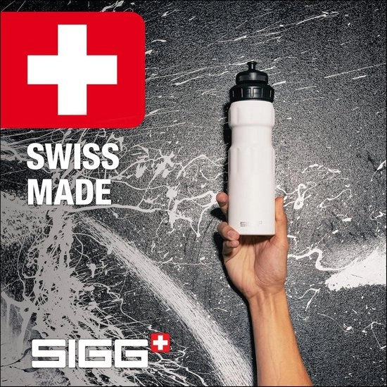 Bottiglia sport drink con tocco bianco 075 l - priva di sostanze dannose - impermeabile e leggera in alluminio