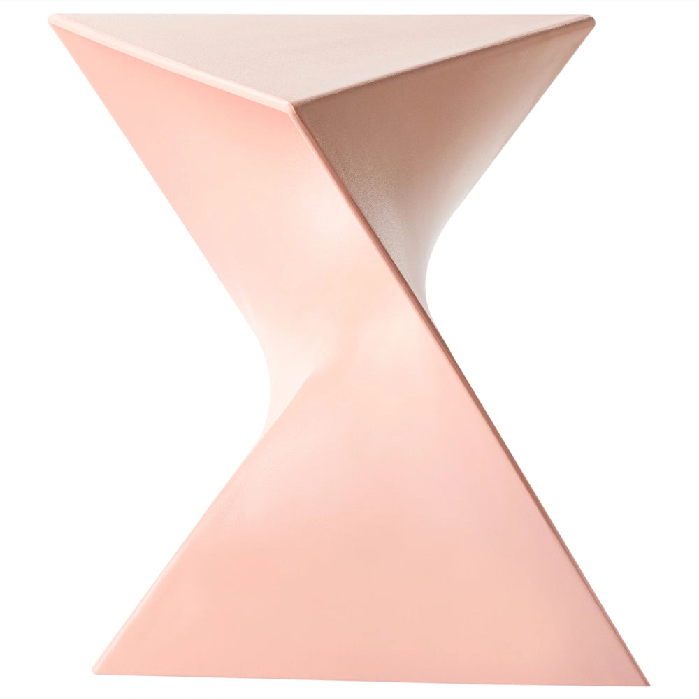 Tavolino in plastica tringolare rosa pastello soggiorno elegante