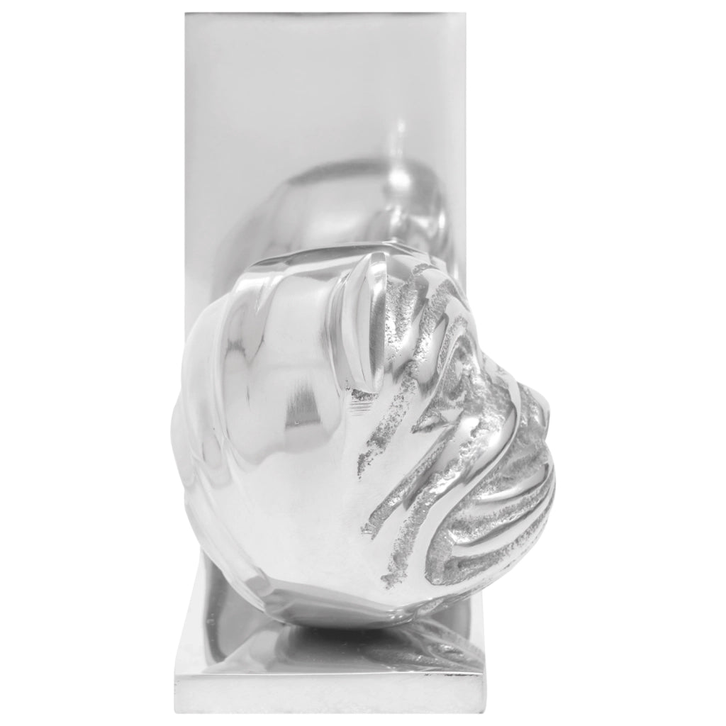 Fermalibri 2 pcs Argento 8x12x16,5 cm Alluminio Cane