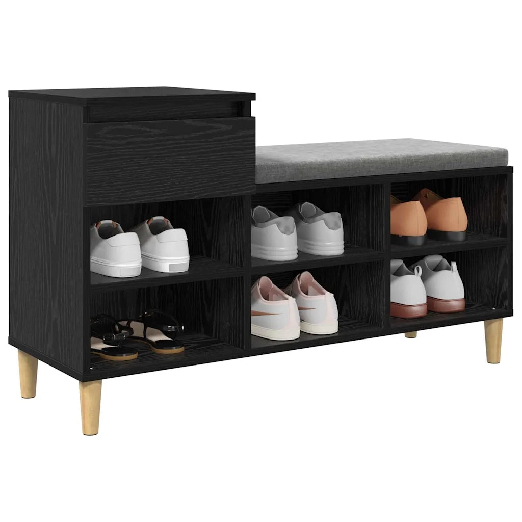 Mobile per scarpe con cassetto-Scarpiera Rovere Nero 102 x 36 x 60 cm 271928