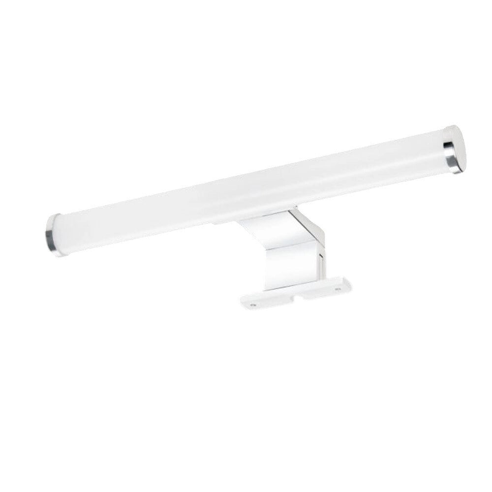 Trade Shop - Lampada Led Da Specchio Bagno Tondo Doppia Istallazione 9w Luce 4000k Ip44 Argento 600pc-an -