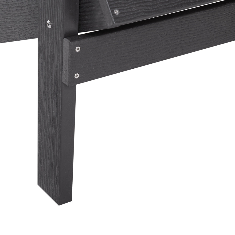 Sedia da giardino in plastica grigio scuro in legno resistente agli agenti atmosferici in stile moderno